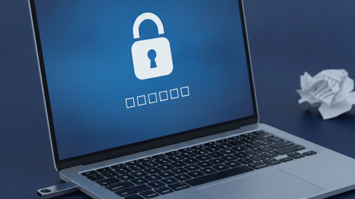 Laptop showing a blue BitLocker recovery screen asking for a recovery key after a Windows update