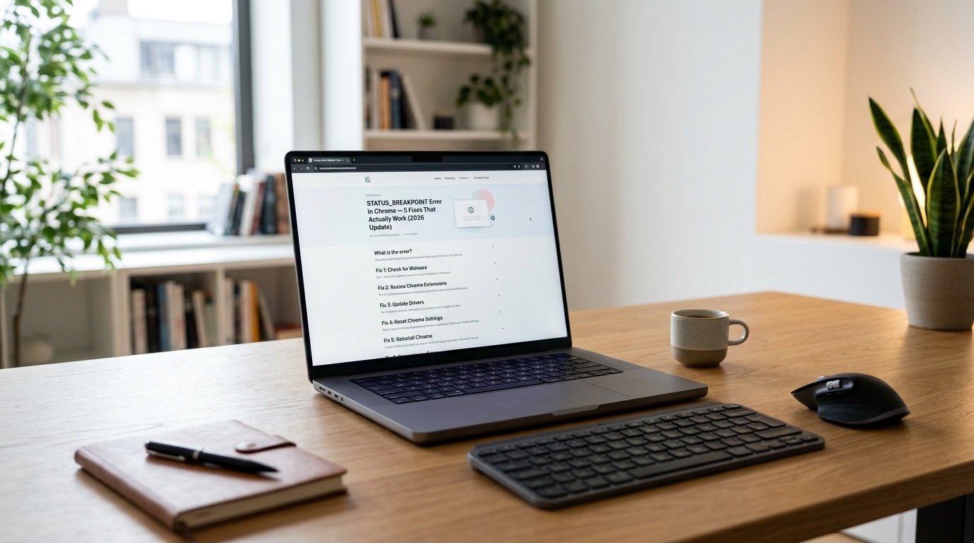 Chrome STATUS_BREAKPOINT Error Fix — 5 Solutions That Work [2026]