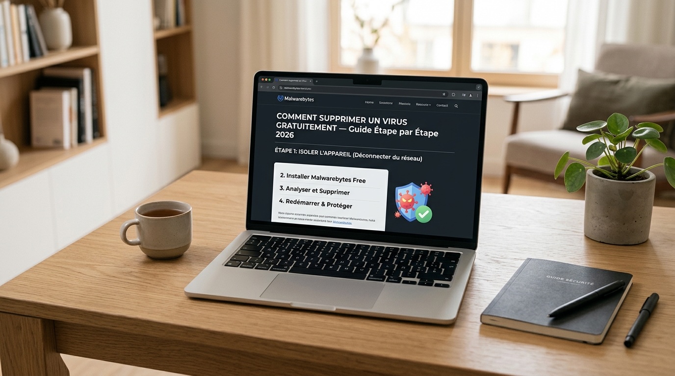 Comment Supprimer un Virus Gratuitement — Guide Étape par Étape [2026]