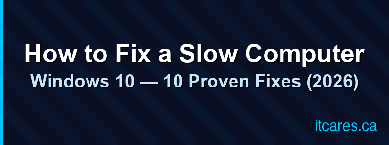How to Fix a Slow Computer Windows 10 — 10 Proven Fixes (2026)
