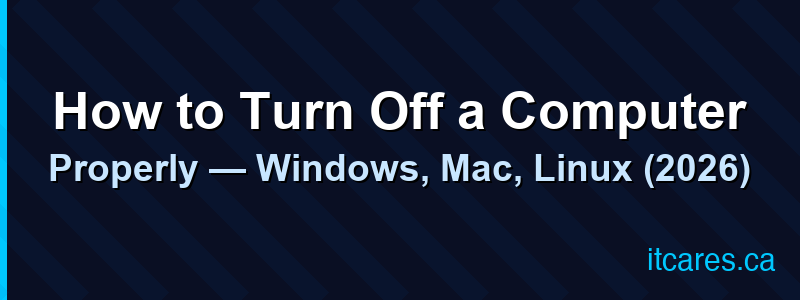 How to Turn Off a Computer Properly — Windows, Mac, Linux (2026)