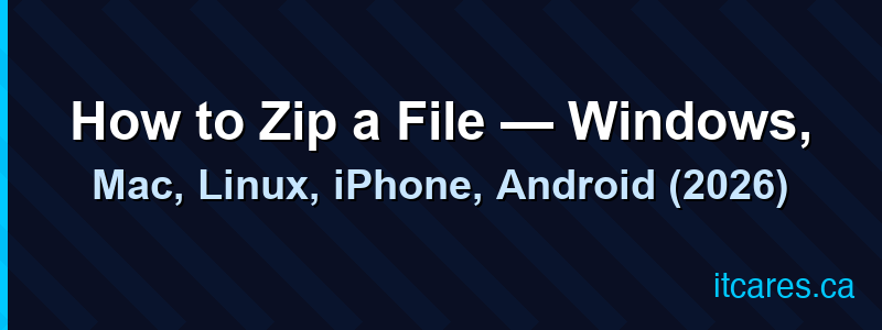 How to Zip a File — Windows, Mac, Linux, iPhone, Android (2026)