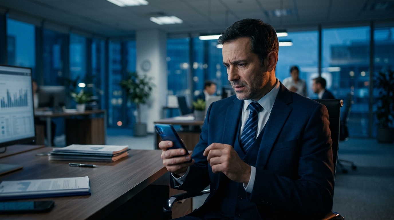 Employee receiving an urgent impersonation message pretending to be from the company CEO, requesting a wire transfer