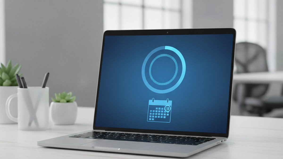 Windows 11 laptop showing an update and shield icon for the 24H2 end of support on October 13, 2026