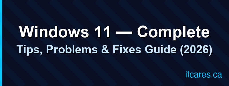 Windows 11 — Complete Tips, Problems & Fixes Guide (2026)