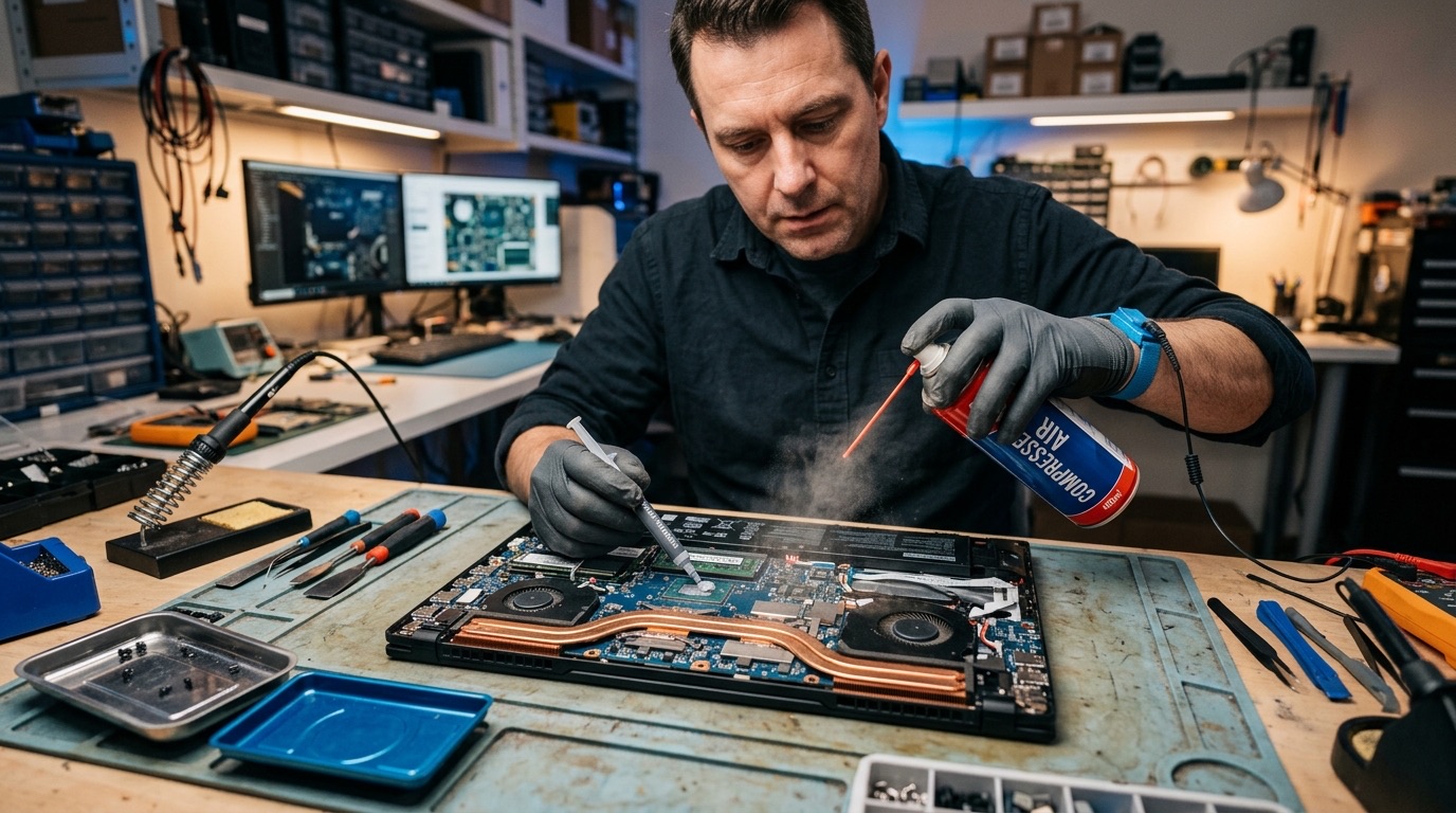 Nettoyage et refroidissement d'un portable en surchauffe — IT Cares